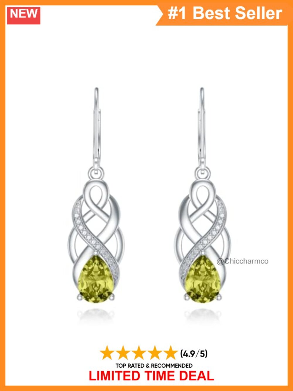 925 Sterling Silver Celtic Knot Dangle Drop Earrings Leverback Birthstone